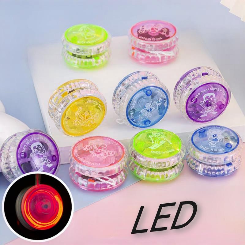 COD Mainan Bola YoYo Magic Bulat Bahan Plastik Ukuran 2.2x1.3" + Lampu Colorful untuk Anak hadiah toys 0