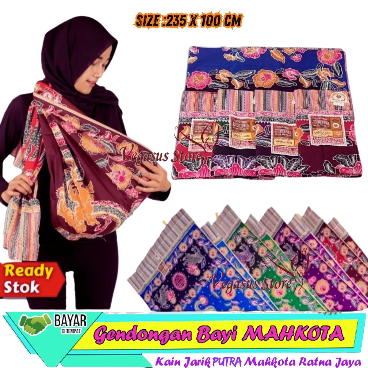 Putra Mahkota Gendongan Bayi Tradisional Batik Pekalongan Kain Jarik Motif Liong 235x100cm Multifungsi untuk Usia 0-4 Tahun Perlengkapan Laki-Laki Nyaman Berkualitas Tinggi