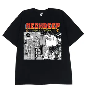 T-shirt NECKDEEP Kaos Band Distro Pria Bahan SemiKatun 24s Ukuran S-XXL Baju Oblong Keren