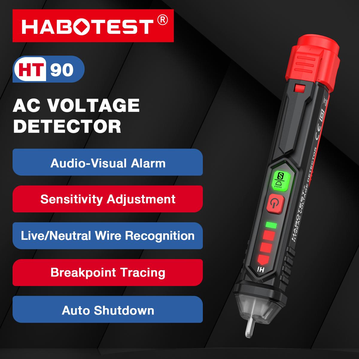 HABOTEST HT90 AC Voltage Detector 12V/48V-1000V NCV Intelligent Test Pen Dual Sensitivity Test  Pen Voltage Tester