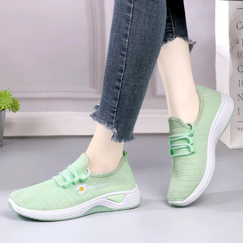 SNEAKERS SPORTY WANITA MOTIF POLOS RAJUT RUNNING SW03 / SW03N /Sepatu Sneakers sporty kanvas Karet Shoes Casual Hitam Merah 2