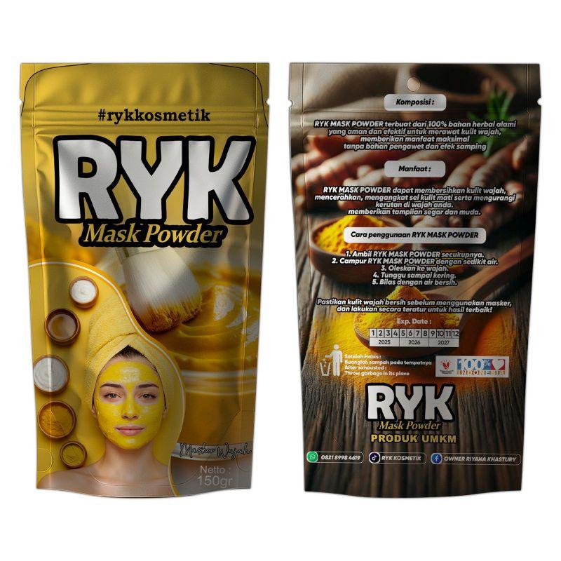 RYK Mask Powder - Masker Wajah & Tubuh Pencerah Perawatan Pengencang Kulit Alami Mengangkat Sel Mati Mencerahkan Segar dengan Bahan Herbal Aman dan Efektif