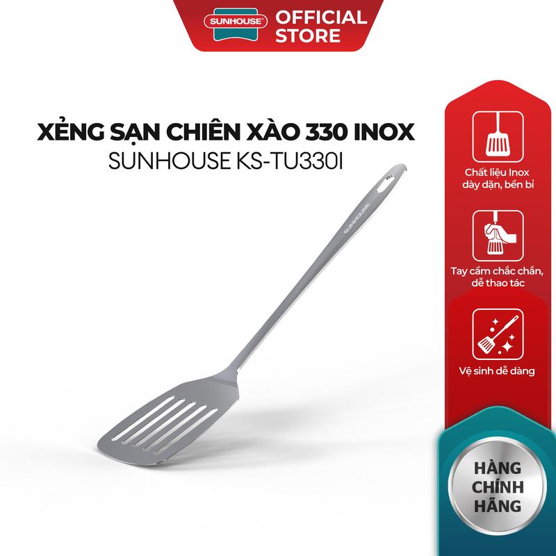 Xẻng sạn chiên xào 330 inox Sunhouse KS-TU330I - Inox chống gỉ dày dặn - Tay cầm chắc chắn - Dễ vệ sinh
