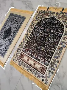 SAJADAH RAWIS CREAM ANTI SLIP MOTIF ROUDHOH UKURAN 110X70CM