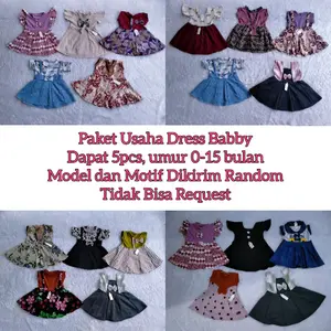 5pcs Paket Dress baby cewek Murah / Paket usaha 5pcs