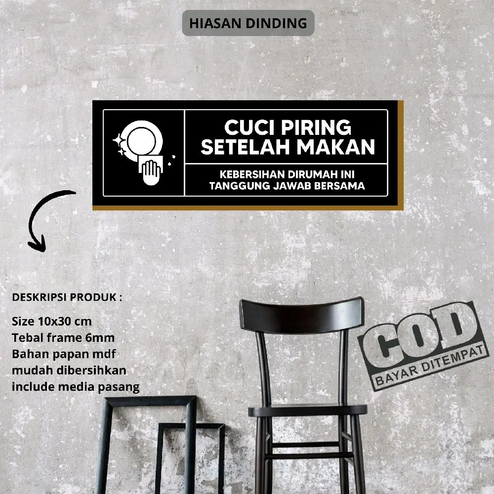 Hiasan Dinding/Hiasan Pintu CUCI PIRING SETELAH MAKAN - HW Seikopedia