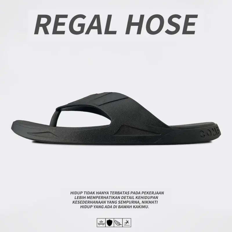 Sandal Pria/Wanita Hitam Model Terbaru Anti Licin – Termurah dan Sangat Nyaman untuk Harian dan Outdoor/Indoor 4