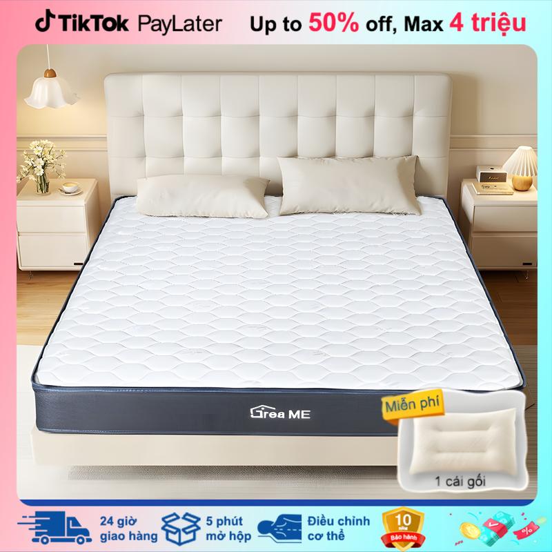 GreaME Đệm lò xo dày 20cm êm ái chất liệu vải kháng khuẩn chống ẩm Đệm lò xo túi độc lập nệm topper trần bông