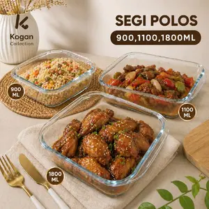 LOYANG KACA BOROSILICA TAHAN PANAS MICROWAVE OVEN DAN KUKUSAN,WADAH KACA SERBAGUNA, PERLENGKAPAN DAPUR IDAMAN, KITCHENWARE INDONESIA