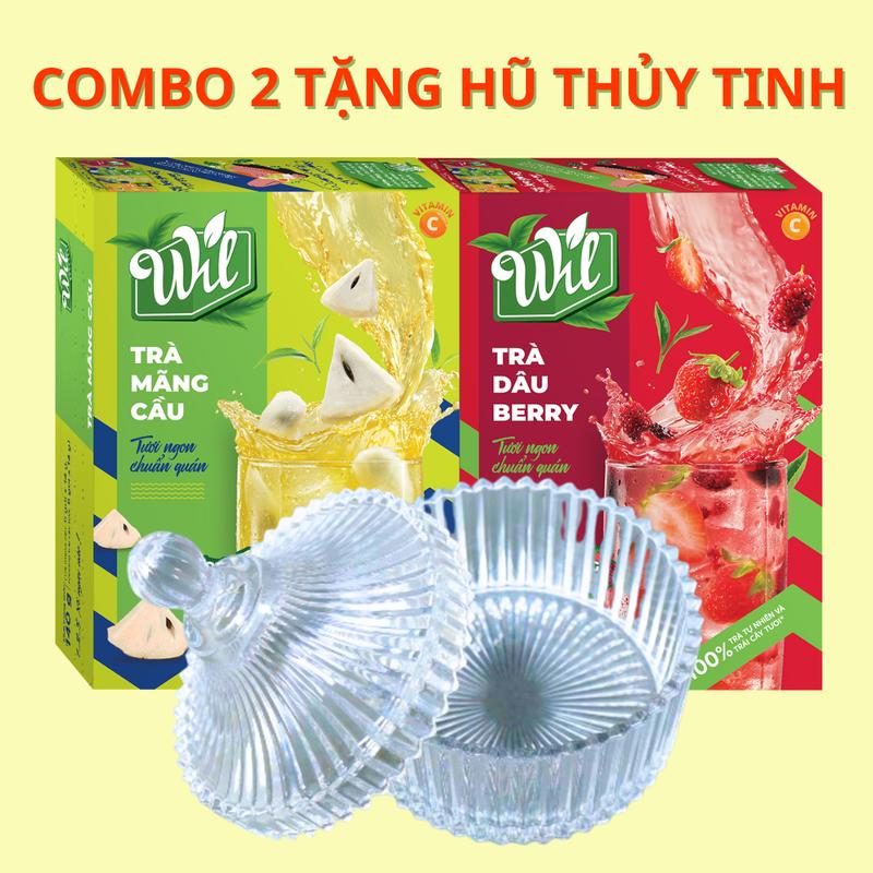  Combo 2 trà trái cây topping Wil Best Seller vị mãng cầu và dâu berry tươi ngon chuẩn quán 