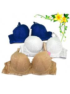 BR6023B - Sujetador con push up y encaje con triple broche. 3 piezas. copa B