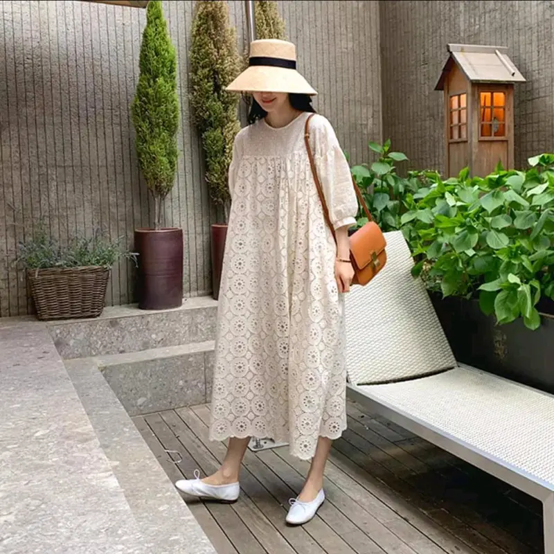 TM 14018 Dress Katbol Everiena Embroidered Lace Loose 2