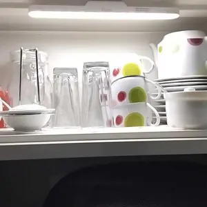 HINAR Lampu Dinding Magnetic LED Touch, Wireless Charging, Hanging, dengan Display Waktu untuk Belajar & Tidur