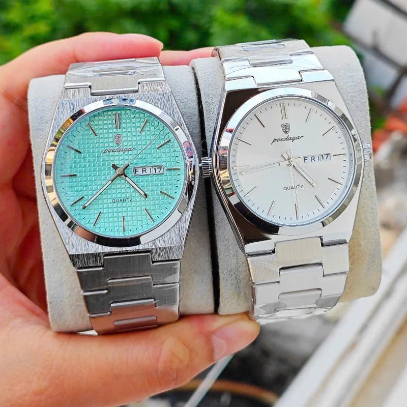 POEDAGAR Đồng hồ nam POEDAGAR 930 PRX dây thép không gỉ ,chống nước, có lịch ngày thứ , tặng kèm dụng cụ tháo dây Watch Đeo Tay