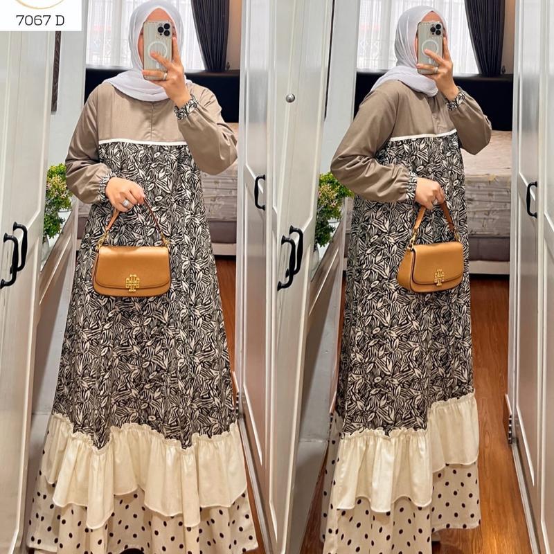 SEO GAMIS SEMUT BY SYAINA TERBARU DAN KEKINIAN  Katun Polos Linen Muslim Nyaman Wudhu Wanita Dress Dewasa Lebaran gam is cantik 7