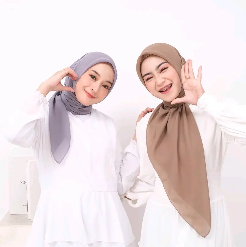 Hijab Bella Square | Hijab Segi Empat Pollycotton | Hijab Segi Empat Potton Muslim Wanita Kerudung Polycotton Soft