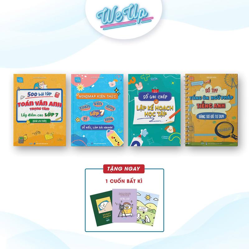Combo Sách: 500 Bài Tập Toán Văn Anh Lớp 7, Mindmap Kiến Thức Lớp 7, Sổ Ghi Chép Kế Hoạch Học Tập, Tổng Ôn Ngữ Pháp Tiếng Anh (Tặng 1 vở)
