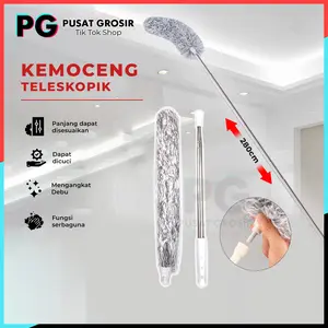 kemoceng Teleskopik pembersih debu gagang panjang 280cm kotoran langit-langit rumah