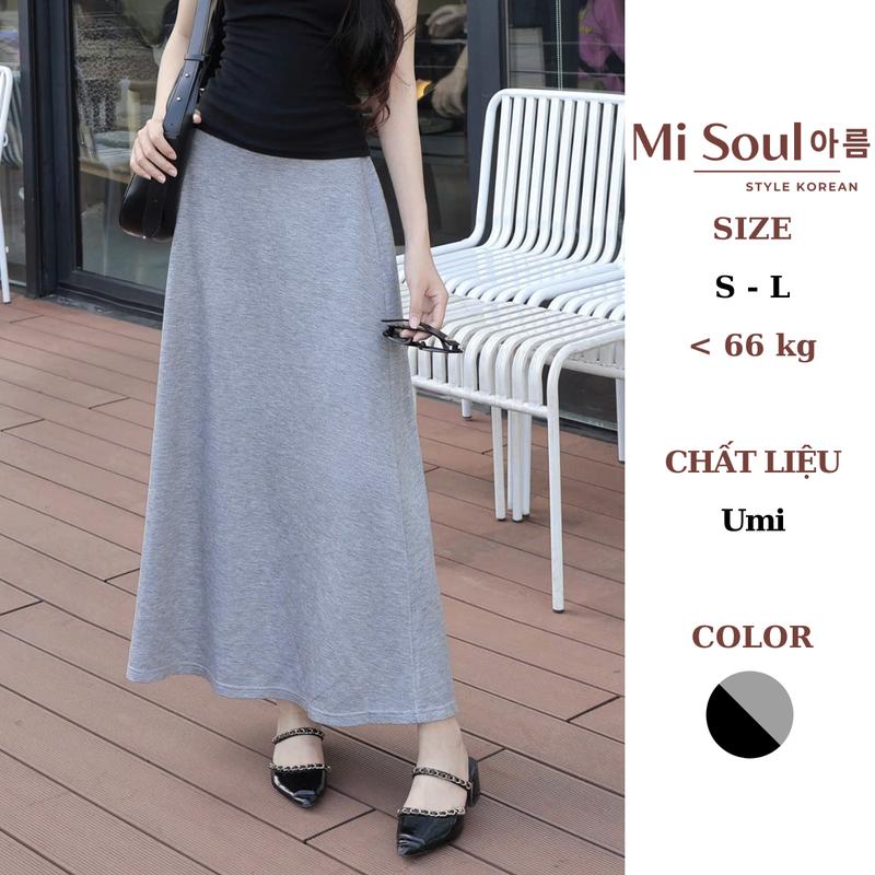 Chân Váy Dài Umi Dáng A Lưng Thun Chun Co Dãn MiSoul Váy Suông Dài Maxi Chất Umi Mềm Mại 486