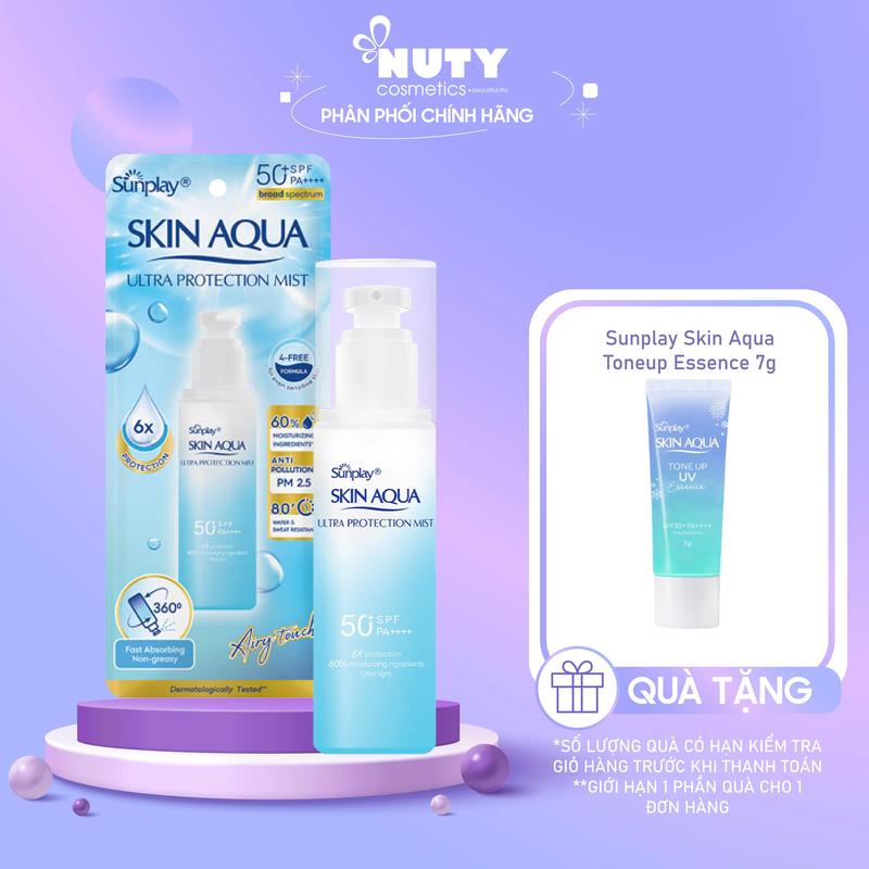 [Tặng KCN 7g] Xịt Chống Nắng Sunplay Skin Aqua Ultra Protection Mist 60ml | NUTY cosmetics beautiful life