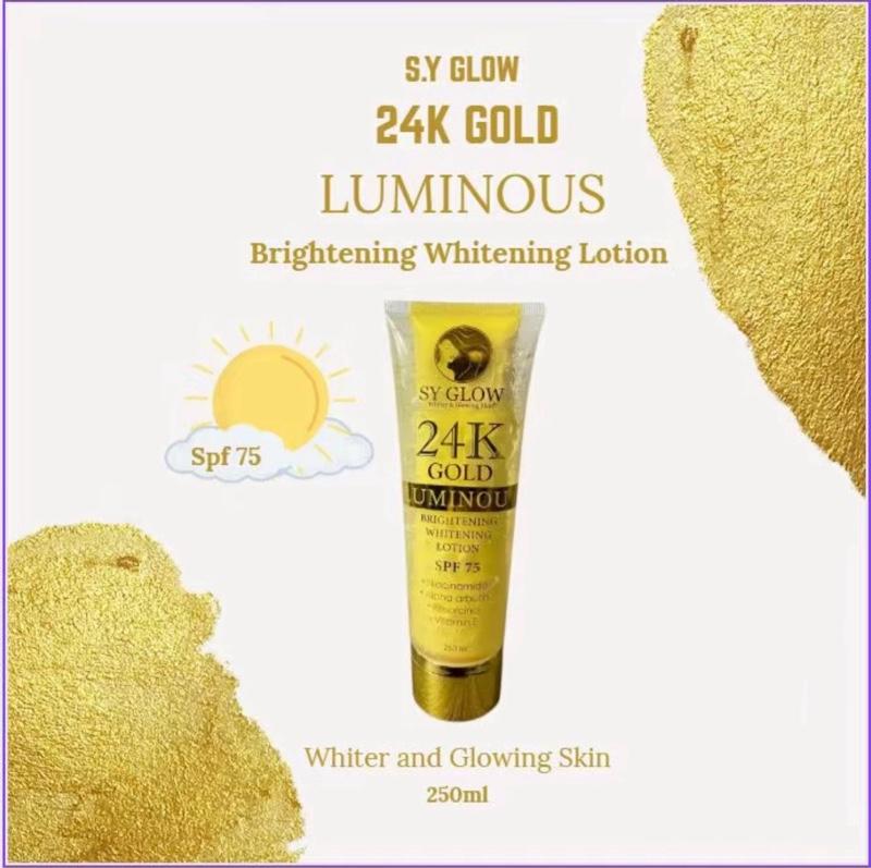 S.Y GLOW 24K GOLD LUMINOUS Brightening Whitening Lotion - TikTok Shop  Singapore