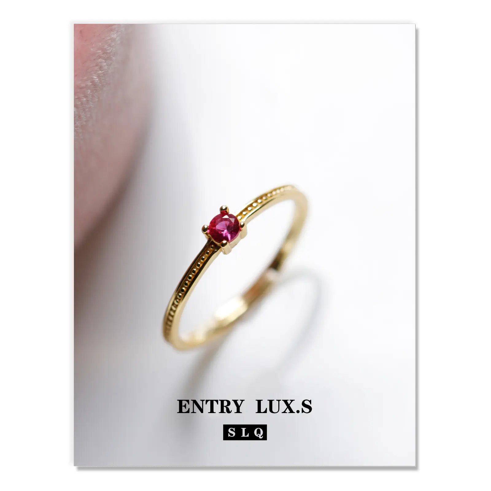 Light luxury retro S925 silver ring with exquisite ruby opening, personalized minimalist fashion ring for women