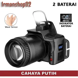 Senter Kepala LED Laser Zoom Rotary 2 Baterai 50w 6 Mode Waterproof IPX6-U8