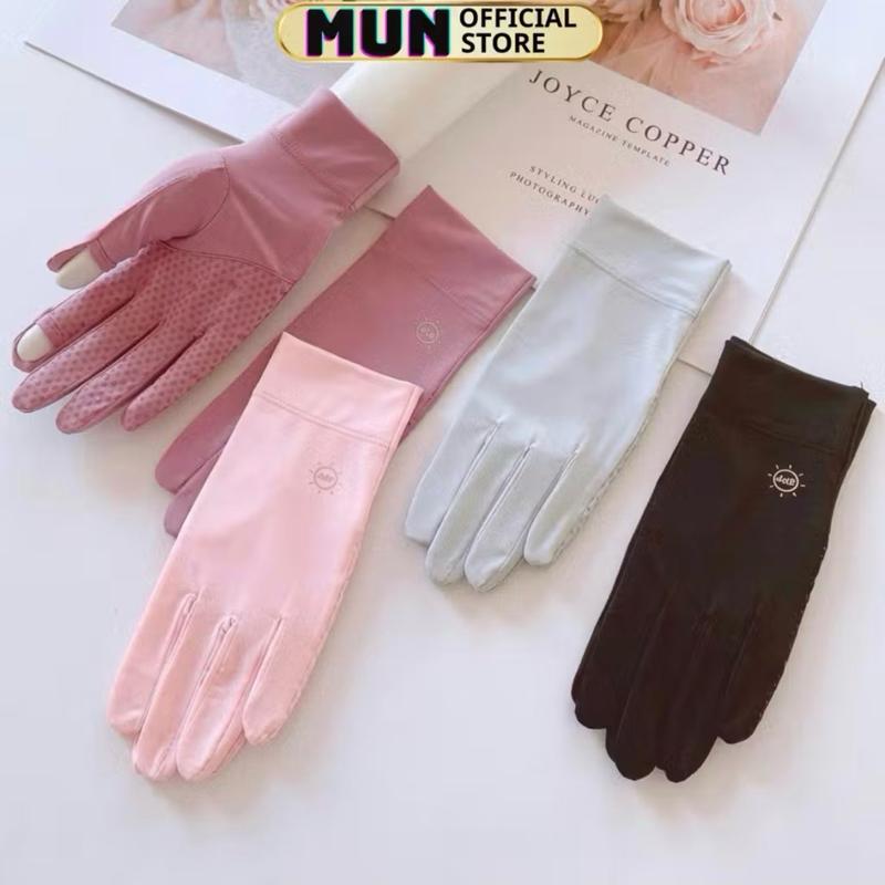 Găng Tay Chống Tia UV Chống Nắng Hở Ngón Chống Trượt Bao Kín Tay Thoáng Khí Lái Xe Nam Nữ