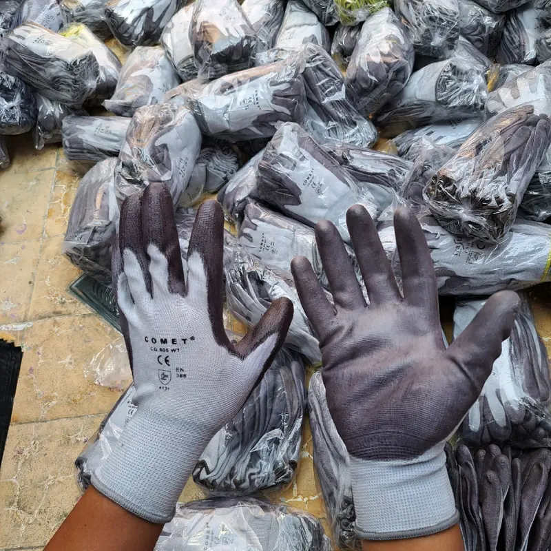 1 Lusin Sarung Tangan Kerja working Grey dan Hitam Sarung Tangan Serbaguna 24pcs kanan dan kiri 8