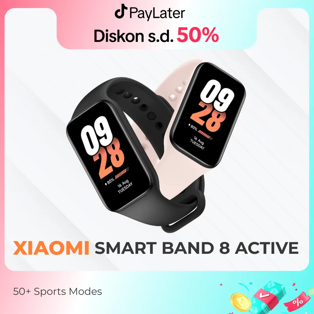 Xiaomi Smart Band 8 Active SmartBand 1.47" Screen 50+ Sport Mode Bluetooth Jam Smartwatch Garansi Resmi