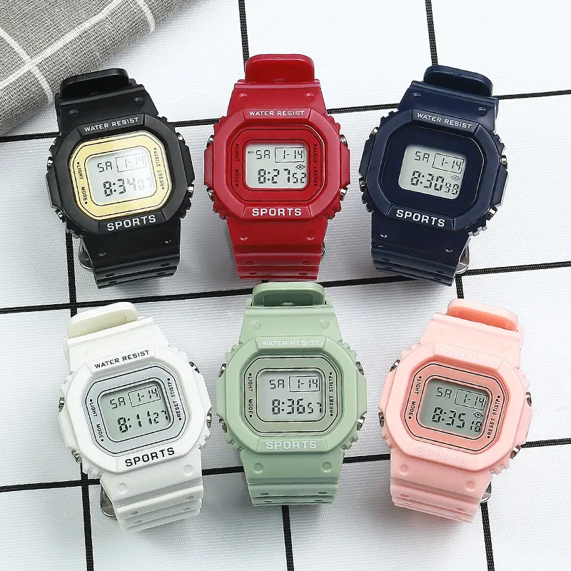 New Unicorn LED Electronic Watch Multifunctional Luminous Sports Waterproof Watch For Men And Women Small Square Simple And Fashionable Digital Electronic Watch Jam Tangan Elektronik Persegi Kecil