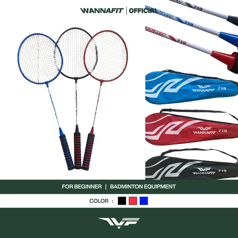 WANNAFIT Raket Badminton Set 2pcs | Free Tas | Peralatan Bulu Tangkis 0