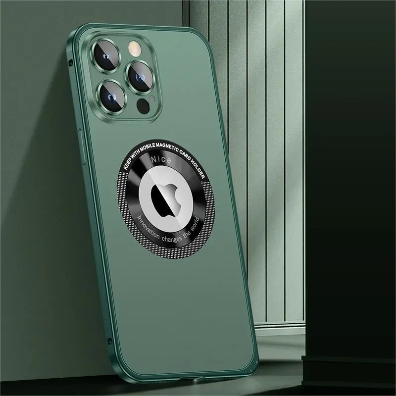 Ốp Điện Thoại Di Động MsyHeZhi, Thích Hợp Cho iPhone 12, 13, 14, 15, Por, Max Plus, Khung Hợp Kim Nhôm Bắn Tóc Kim Loại, Hỗ Trợ Sạc Không Dây, Logo Hiển Thị Có Thể Nhìn Thấy Trực Tiếp, Làm Bằng Nhựa Nhôm Kim Loại ip15plus 2