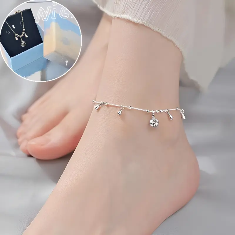 Chuỗi chân chuông dành cho nữ, tặng kèm hộp quà nhỏ, phù hợp làm quà tặng dịp lễ, đeo thoải mái, thanh lịch và tinh tế, có chất lượng cao, mang ý nghĩa may mắn.