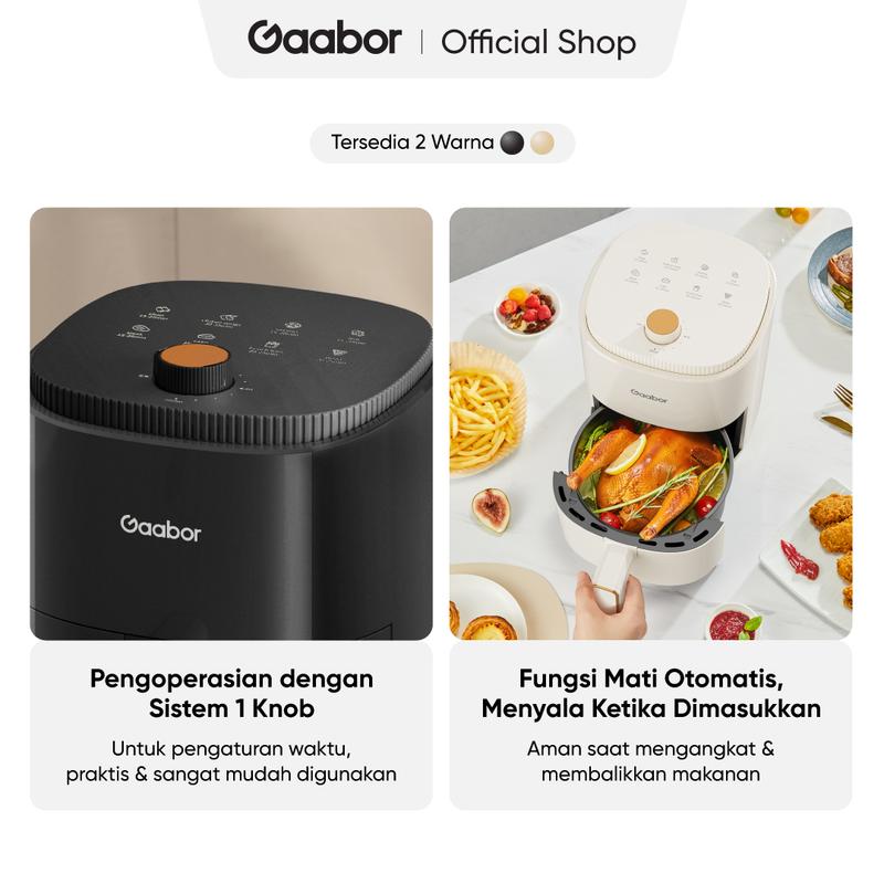 Gaabor Air Fryer 3.5L Mesin Penggorengan Tanpa Minyak Low Watt Multifungsi Serbaguna / AF-35M02A 2