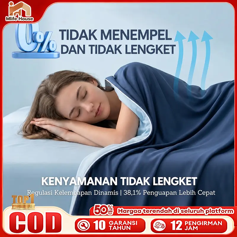 [Premium Cooling Blanket] COD 2 Sisi Dingin Anti Bakteri Halus Lembut Bahan Adem Premium  Pink+Grey Warna Ukuran 150x200 200x230 Hand Wash Dry Clean Hadiah Harga Ekonomis Mlife House