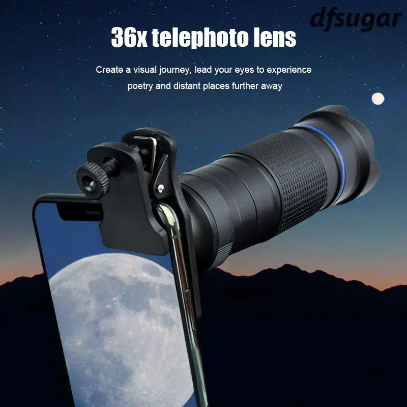 36X Phone Camera Telecope Lens Telephoto 3in1 Zoom Macro Fisheye Wide Angel Lens Kit For Cellphone hp tripod kamera handphone apexel optik universal telezoom tele 18x25 dengan 28x df