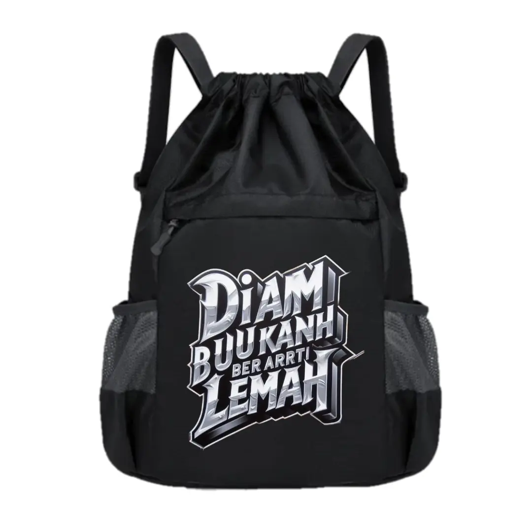 String Bag / Tas Serut Anti Air / Tas Olahraga Pria Wanita Futsal Bahan Kanvas cordura Motif Polos
