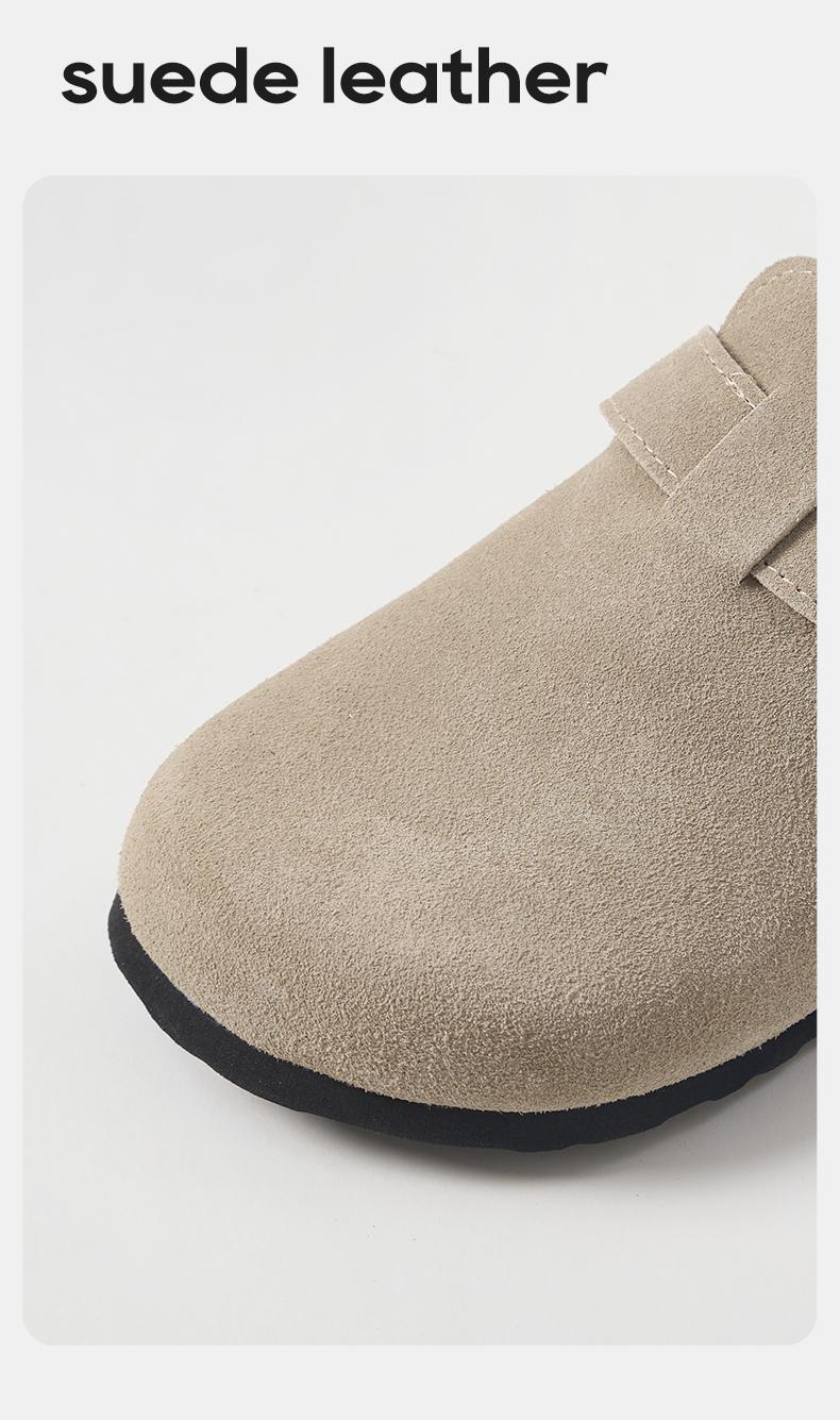 Product Introduction of UTUNE Retro Lazy Suede Half Slippers Women's New Thick Bottom Belt Buckle Adjustable Shoes 2