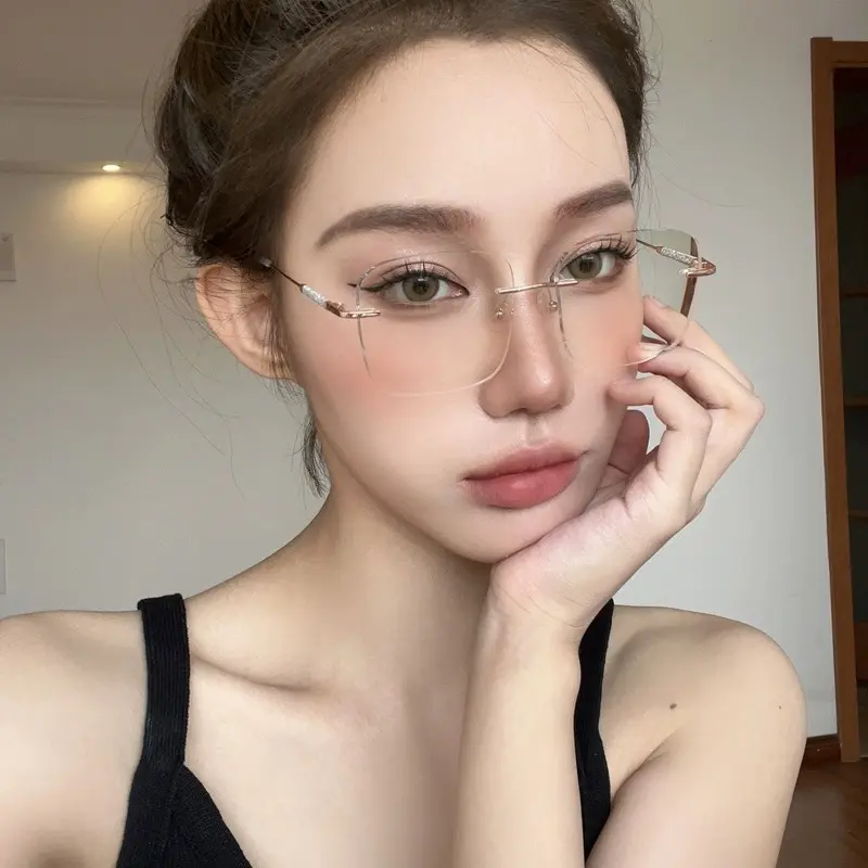 Kính Mắt Đổi Màu, Kính Mắt Chống Bức Xạ, MX STUDIO MX-BARBIE, Dành Cho Nữ, Kính Chống Ánh Sáng Mặt Trời, Hình Chữ Nhật Bằng Hợp Kim, Không Vành, Đổi Màu, Chống Tia Cực Tím, Thích Hợp Để Đổi Màu, Chống Nắng, Kính Chống Bức Xạ 3