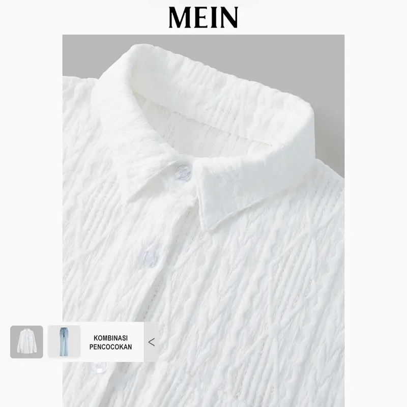 [MEIN] URBAN Kemeja Casual lengan Panjang Longgar dengan Tampilan Transparan untuk Wanita 86544 8