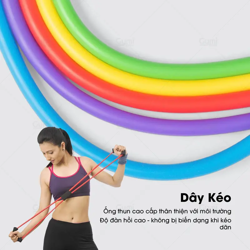 Dây Kéo Tập Gym, Dây Đàn Hồi, Dây Kháng Lực Tập Gym Tập Cơ Tay Hình Số 8 Tập Tay, Tập Vai, Tập Chân Dành Cho Nam Nữ 3