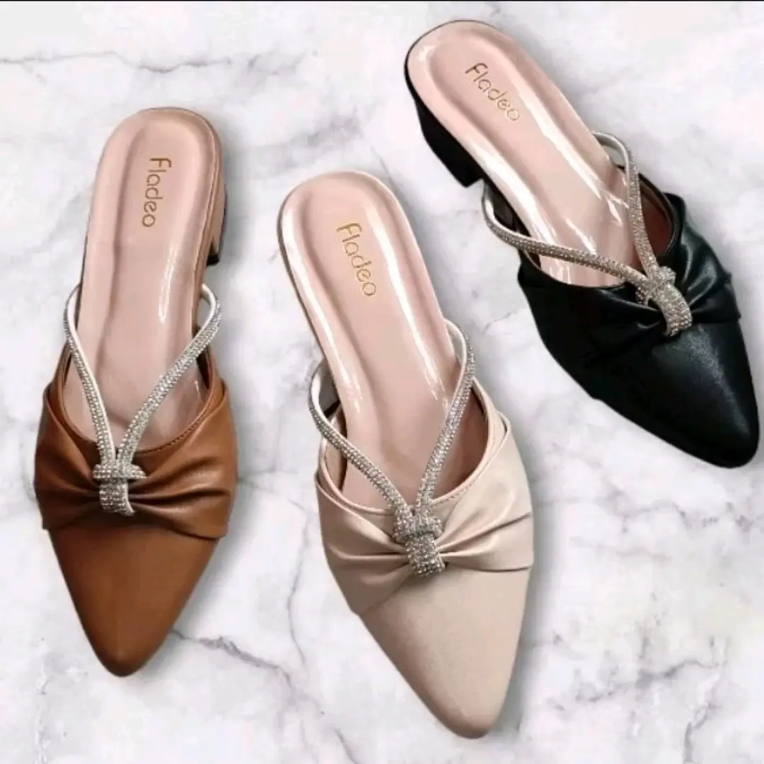 Sendal Fladeo Hak 3 cm Tali Mutiara YT/sandal