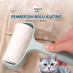 Pawsitive Vibes Pembersih Bulu Kucing & Anjing Praktis dengan 60 Lembar untuk Baju Sofa Karpet Bantal Tempat Tidur