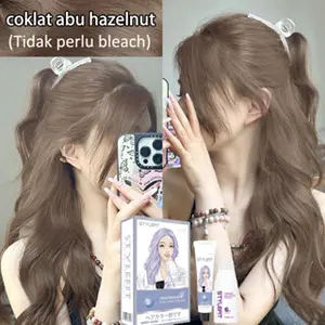 【Beli 100ml gratis 100ml】cat rambut *200ml Tidak perlu bleach, Mudah diwarnai, tahan lama, Lembut imut（ash brown hair color，cat rambut ash grey,hair color,cat rambut milk tea brown,cat rambut garnier,pewarna rambut,bleaching rambut）