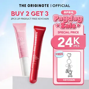 The Originote Lip Product Gather - Hyaluberry Lip Serum & Lip Glaze SPF50 PA+++ 10ml/7ml Lip Treatment Lip Gloss Bibir Perawatan Melembutkan skincare glow brightening untuk vc ve hyaluronate wajah facial tint up lip oil kering balm