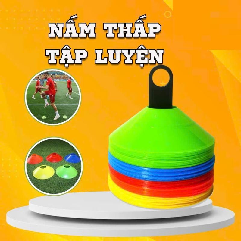 ComBo 10 Nấm Chiến thuật,Nấm Tập Chiến Thuật Bóng Đá, Cone, Vật Cản Chướng Ngại Vật Tập Trượt Patin Cao 4.5cm Chọn Màu