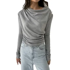 april top jumbo [atasan wanita kekinian] Casual Cewek Kaos Polos kemeja bona viral