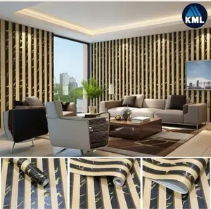 Wallpaper Dinding Motif Kayu Panel Minimalis Bahan PVC 7s/8 m Lebar 45cm