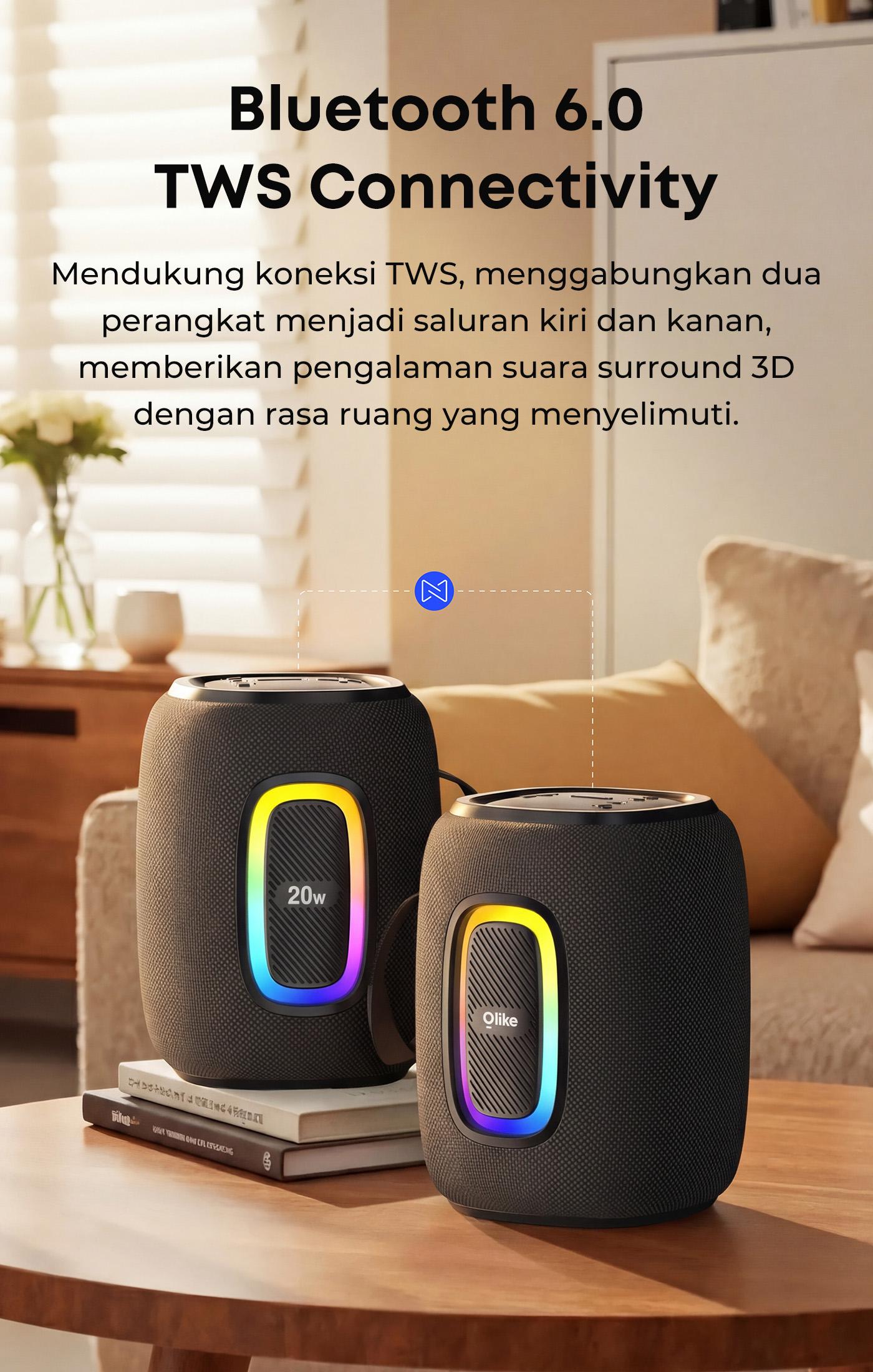 [NEW PRODUCT] Olike Speaker Bluetooth SV16 20W Dual Bass Subwoofer Bluetooth 6.0 Speaker Audio Portable With RGB Light